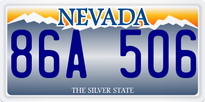 NV license plate 86A506