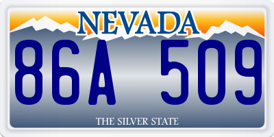 NV license plate 86A509