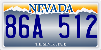 NV license plate 86A512