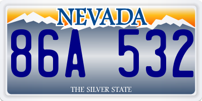 NV license plate 86A532
