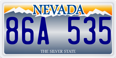 NV license plate 86A535