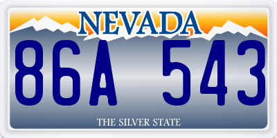 NV license plate 86A543