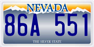 NV license plate 86A551
