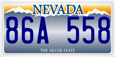 NV license plate 86A558