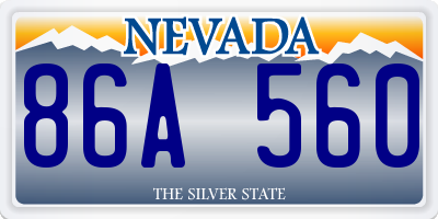 NV license plate 86A560