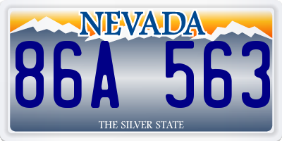 NV license plate 86A563