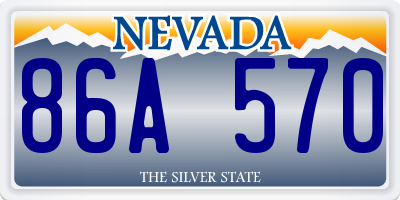 NV license plate 86A570