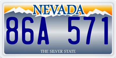 NV license plate 86A571