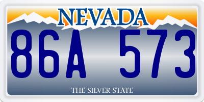 NV license plate 86A573