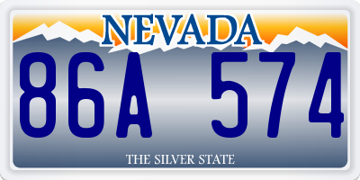 NV license plate 86A574