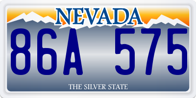 NV license plate 86A575