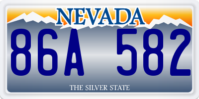 NV license plate 86A582