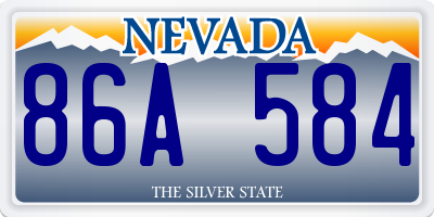 NV license plate 86A584