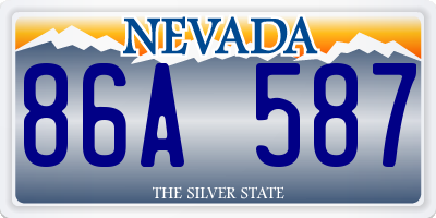 NV license plate 86A587