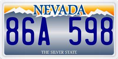 NV license plate 86A598