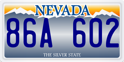 NV license plate 86A602