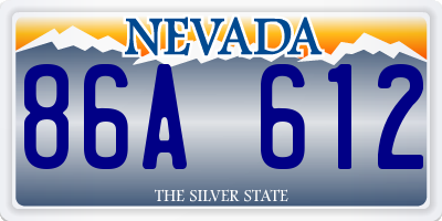 NV license plate 86A612