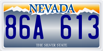 NV license plate 86A613
