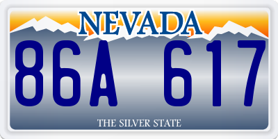 NV license plate 86A617