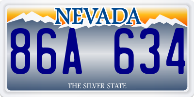 NV license plate 86A634