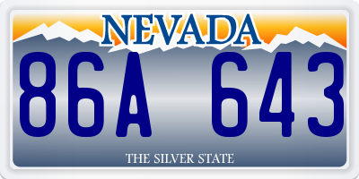 NV license plate 86A643