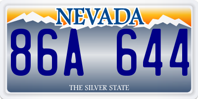 NV license plate 86A644