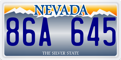 NV license plate 86A645