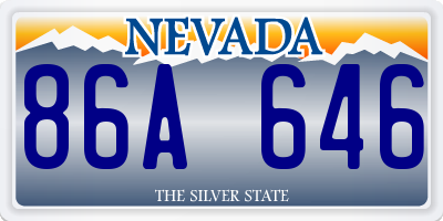NV license plate 86A646