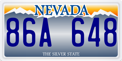 NV license plate 86A648