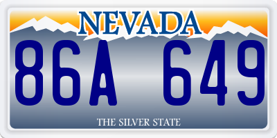 NV license plate 86A649