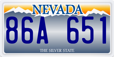 NV license plate 86A651