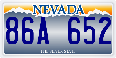 NV license plate 86A652