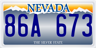 NV license plate 86A673