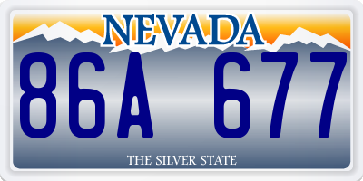 NV license plate 86A677