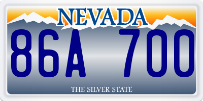 NV license plate 86A700