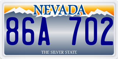 NV license plate 86A702