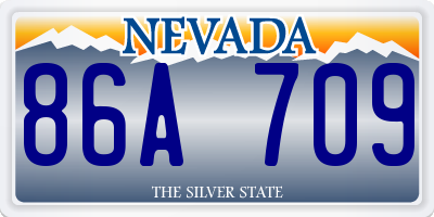 NV license plate 86A709