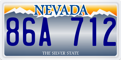 NV license plate 86A712