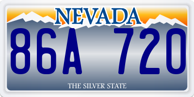 NV license plate 86A720