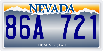 NV license plate 86A721