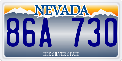 NV license plate 86A730