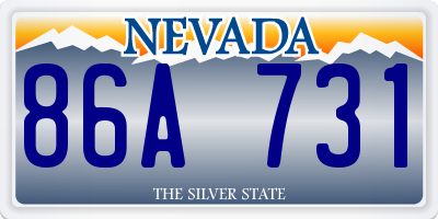 NV license plate 86A731