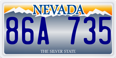 NV license plate 86A735
