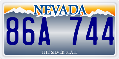 NV license plate 86A744