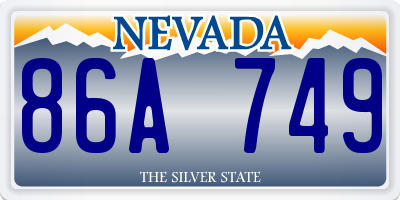 NV license plate 86A749