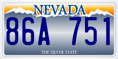 NV license plate 86A751