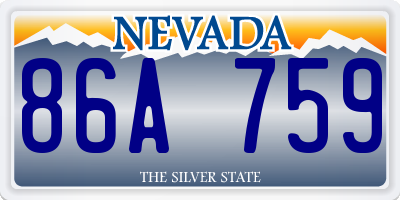 NV license plate 86A759