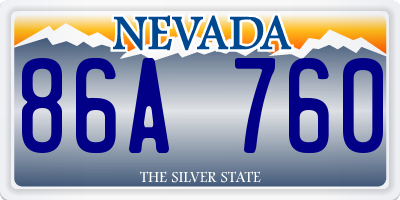 NV license plate 86A760