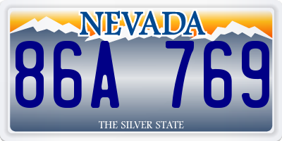 NV license plate 86A769