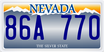 NV license plate 86A770